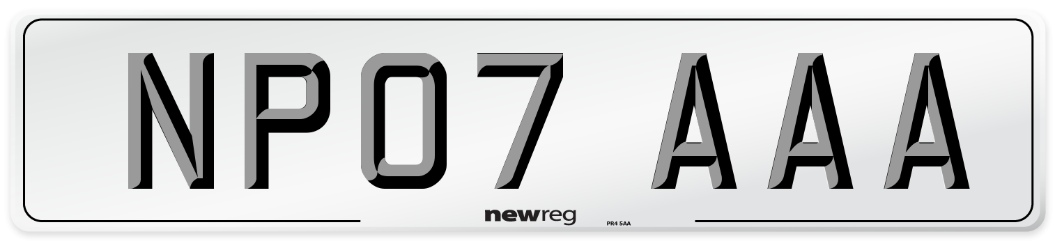 NP07 AAA Number Plate from New Reg